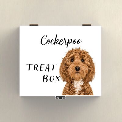 P7076 - Cockerpoo Gruff Pawtraits Fotografía de perro Caja de regalo de madera impresa Decoración para el hogar con temática de perro