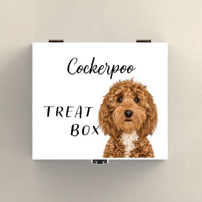 P7076 - Cockerpoo Gruff Pawtraits Dog Photography Printed Wooden Treat Box Dog Themed Home Decor