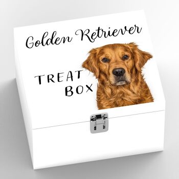 P7080 - Golden Retriever Gruff Pawtraits Photographie de chien Boîte à friandises en bois imprimée Décoration de maison sur le thème du chien 2