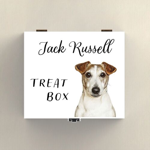 P7081 - Jack Russell Gruff Pawtraits Dog Photography Printed Wooden Treat Box Dog Themed Home Decor