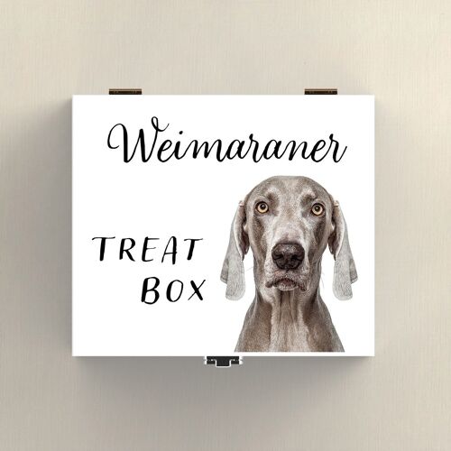 P7087 - Weimaraner Gruff Pawtraits Dog Photography Printed Wooden Treat Box Dog Themed Home Decor