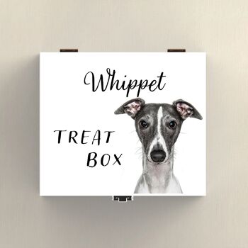 P7088 - Whippet Gruff Pawtraits Photographie de chien Boîte à friandises en bois imprimée Décoration de maison sur le thème du chien 1