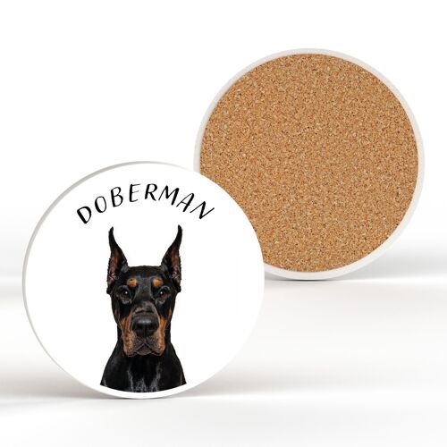 P7099 - Doberman Gruff Pawtraits Dog Photography Printed Ceramic Coaster Dog Themed Home Decor