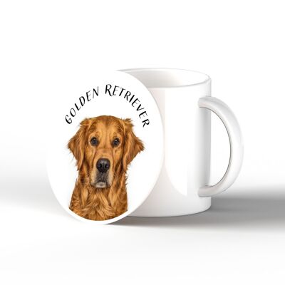 P7101 - Golden Retriever Gruff Pawtraits Dog Photography Printed Ceramic Coaster Dog Themed Home Decor