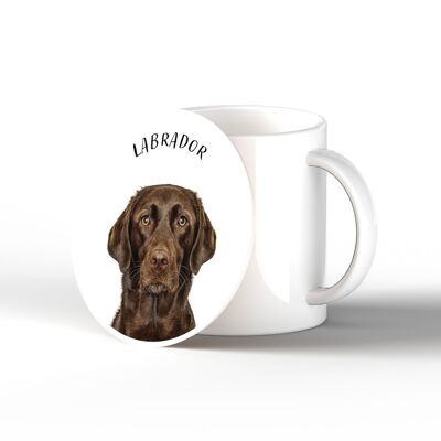 P7103 - Labrador Gruff Pawtraits Fotografía de perro Impreso Posavasos de cerámica Decoración para el hogar con temática de perro