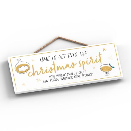 P7119 - Christmas Spirit Alcohol Themed Christmas Gifts And Decorations Hanging Plaque
