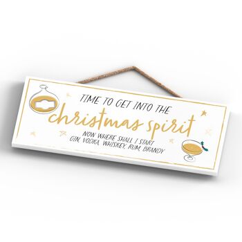 P7119 - Plaque à suspendre pour cadeaux et décorations de Noël sur le thème de l'alcool de Noël 3