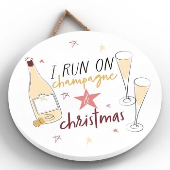 P7132 - Plaque à suspendre pour cadeaux et décorations de Noël sur le thème de l'alcool et du champagne 2