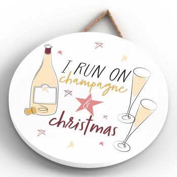 P7132 - Plaque à suspendre pour cadeaux et décorations de Noël sur le thème de l'alcool et du champagne 4