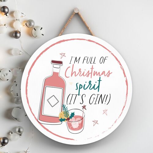 P7133 - Chirstmas Spirit Alcohol Themed Christmas Gifts And Decorations Hanging Plaque