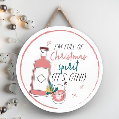 P7133 - Placa para colgar regalos y decoraciones de Navidad con temática de alcohol de Navidad
