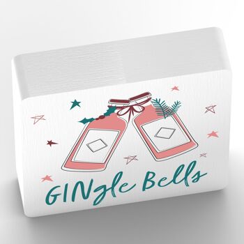 P7136 - Bloc debout pour cadeaux et décorations de Noël sur le thème de l'alcool Gingle Bells 2