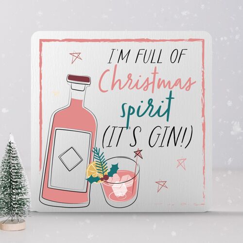P7139 - Chirstmas Spirit Alcohol Themed Christmas Gifts And Decorations Standing Block