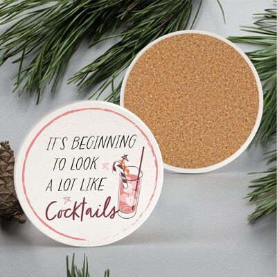 P7148 - A Lot Like Cocktails Alcohol Themed Christmas Gifts And Decorations Ceramic Coaster