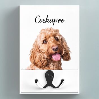 P7216 - Cockapoo Crochet mural en bois Idée cadeau pour les amoureux des chiens 1