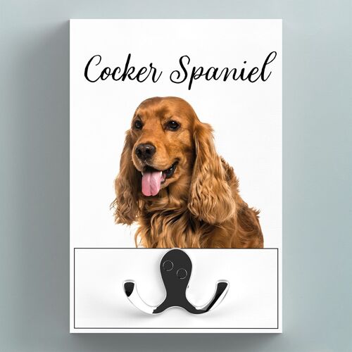 P7217 - Cocker Spaniel Wall Hanging Wooden Lead Hook Gift Idea For Dog Lovers