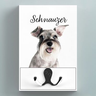 P7219 - Schnauzer Wall Hanging Wooden Lead Hook Gift Idea For Dog Lovers