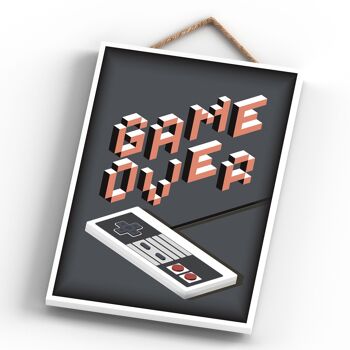 P7292 - Game Over Gris Gaming Room A4 Plaque Décoration Murale Gamer Idée Cadeau 4