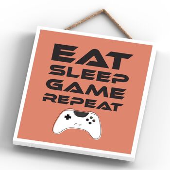 P7296 - Eat Sleep Game Repeat Gaming Room Plaque Décoration murale Gamer Idée cadeau 4