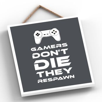 P7297 - Gamers Don't Die Gaming Room Plaque Décoration Murale Gamer Idée Cadeau 2
