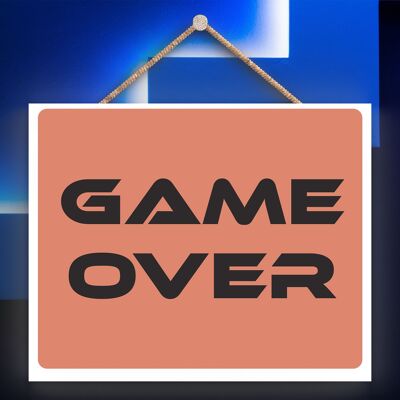 P7305 - Game Over Gaming Room Plaque Wall Decor Gamer Gift Idea