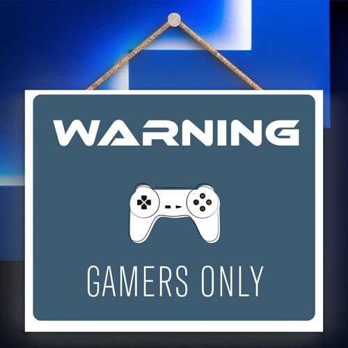 P7310 - Warning Gamers Only Gaming Room Plaque Wall Decor Gamer Gift Idea