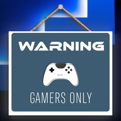 P7311 - Warning Gamers Only Gaming Room Plaque Wall Decor Gamer Gift Idea
