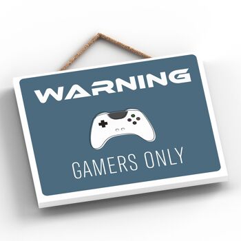 P7311 - Avertissement Gamers Only Gaming Room Plaque Wall Decor Gamer Gift Idea 2