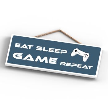 P7312 - Eat Sleep Game Repeat Gaming Room Plaque Décoration murale Gamer Idée cadeau 4