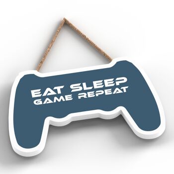 P7314 - Eat Sleep Game Repeat Gaming Room Console Plaque Décoration murale Gamer Idée cadeau 2