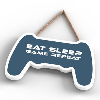 P7314 - Eat Sleep Game Repeat Gaming Room Console Plaque Décoration murale Gamer Idée cadeau 4