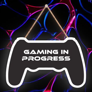 P7315 - Gaming In Progress Gaming Room Console Plaque Wall Decor Gamer Gift Idea 1
