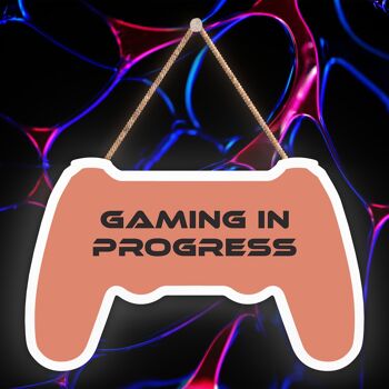 P7316 - Gaming In Progress Gaming Room Console Plaque Wall Decor Gamer Gift Idea 1
