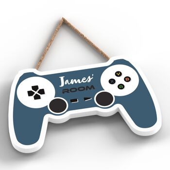 P7320 - Plaque de console de salle de jeu bleue personnalisée Décoration murale Gamer Idée cadeau 2