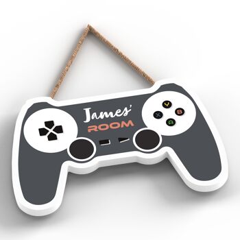 P7321 - Plaque de console de salle de jeu grise personnalisée Décoration murale Gamer Idée cadeau 2