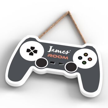 P7321 - Plaque de console de salle de jeu grise personnalisée Décoration murale Gamer Idée cadeau 4