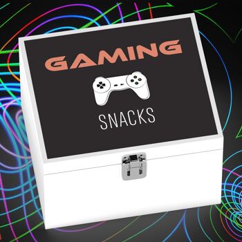 P7322 - Gaming Snacks Coffret Bois Gaming Room Gamer Idée Cadeau 1