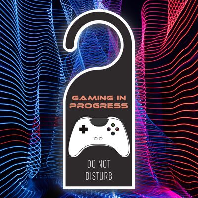 P7323 - Gaming In Progress Do Not Disturb Door Hanger Gaming Room Gamer Geschenkidee