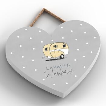 P7330 - Caravan Wankers Heart Camper Caravan Camping Plaque à suspendre sur le thème 2