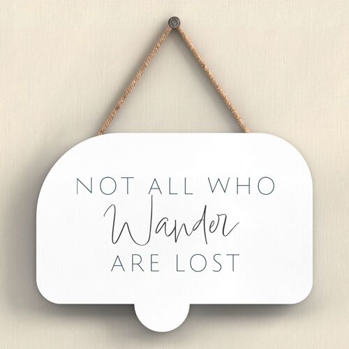 P7348 - All Who Wander Camper Caravan Camping Themed Hanging Plaque