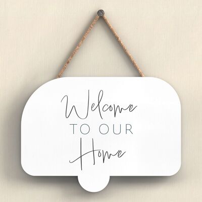 P7349 - Welcome Our Home Camper Caravan Camping Themed Hanging Plaque