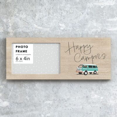 P7358 - Happy Campers Camper Caravan Camping Themed Photo Frame