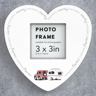 P7361 - Caravan Memories Camper Caravan Camping Themed Heart Photo Frame