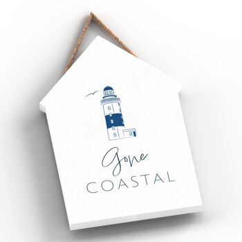 P7447 - Gone Coastal Blue Nautical Sign Plaque à suspendre pour cabane de plage en bois 2