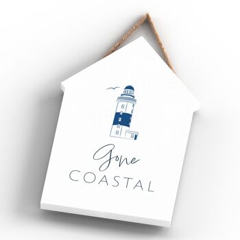 P7447 - Gone Coastal Blue Nautical Sign Plaque à suspendre pour cabane de plage en bois 4