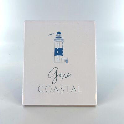 P7520 - Gone Coastal Blue Ceramic Tile Photo Panel Regalo temático de playa