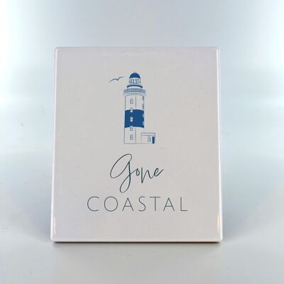 P7520 - Gone Coastal Blue Ceramic Tile Photo Panel Beach Themed Gift