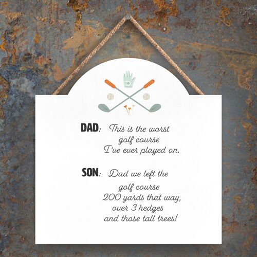 P7576 - Father And Son Worst Course Golf Themed Decorative Hanging Plaque