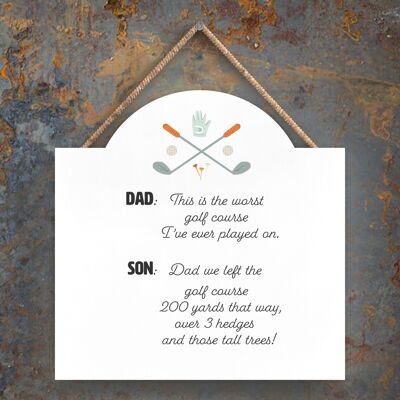 P7576 - Father And Son Worst Course Golf Themed Decorative Hanging Plaque