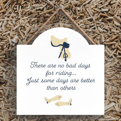 P7585 - No Bad Days Funny Horse Equestrian Themed Decorative Hanging Plaque